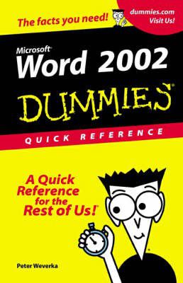 Word 2002 For Dummies Quick Reference Peter Weverka
